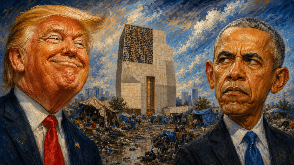 President Trump Criticizes Obama Center with Altered Image